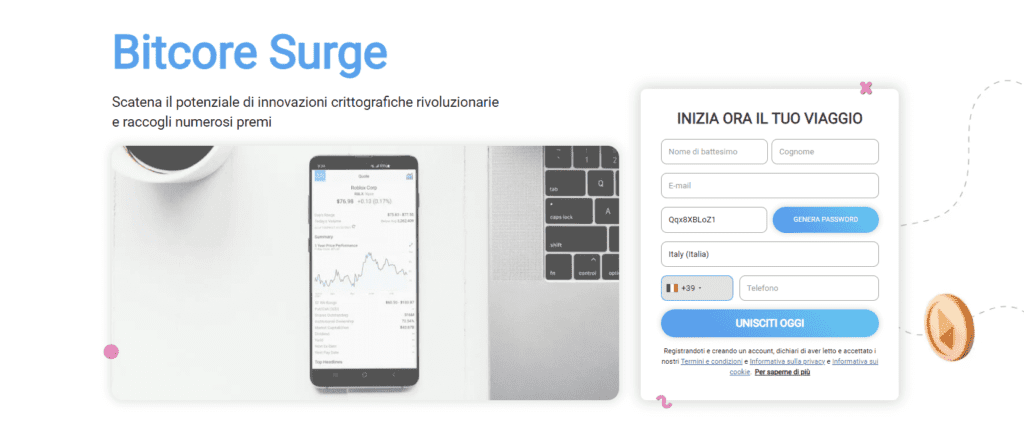 bitcore surge iscrizione