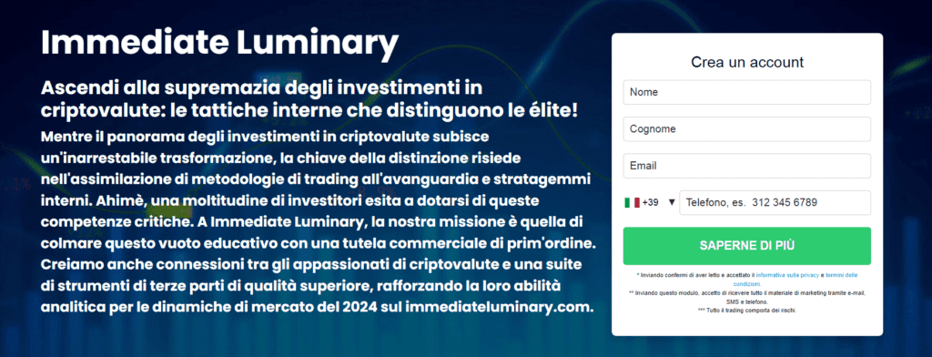 immediate luminary iscrizione