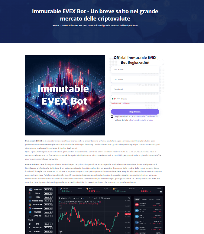 immutable evex iscrizione