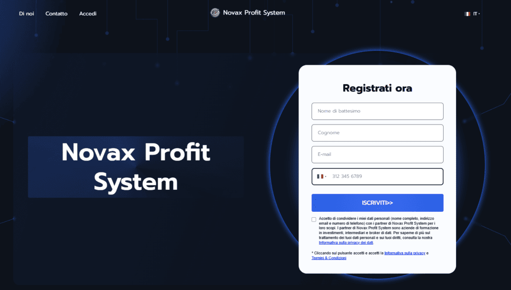 novax profit system iscrizione