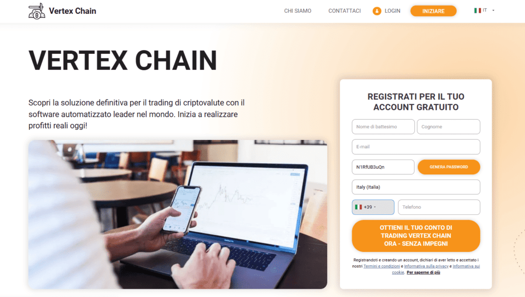 vertex chain iscrizione