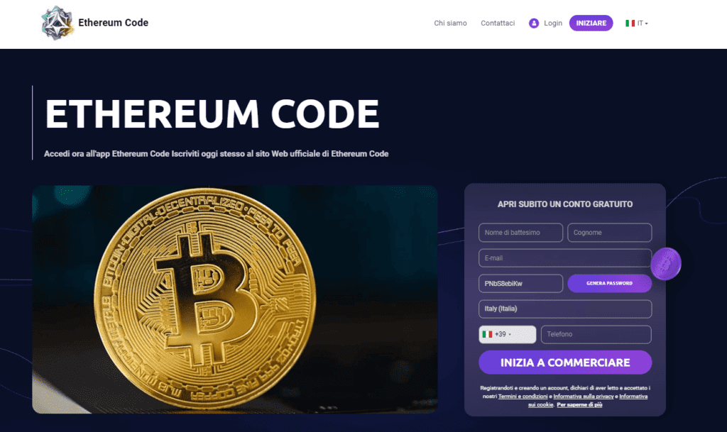 ethereum code iscrizione