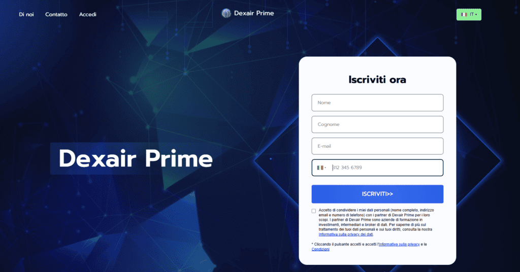 dexair prime iscrizione