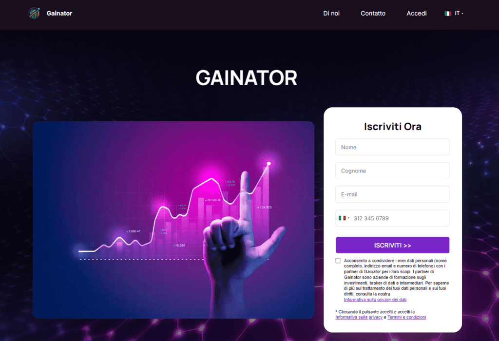 gainator iscrizione