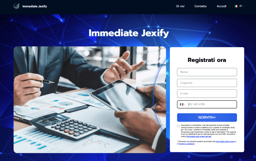 immediate jexify iscrizione