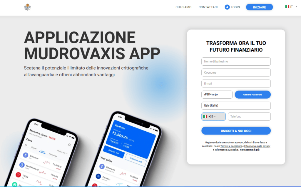 mudrovaxis app iscrizione