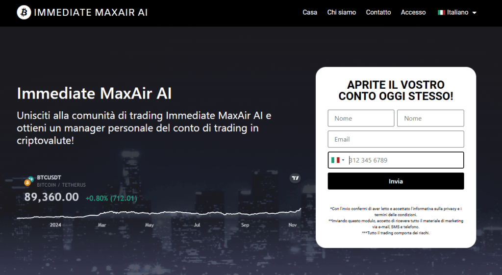 immediate maxair iscrizione