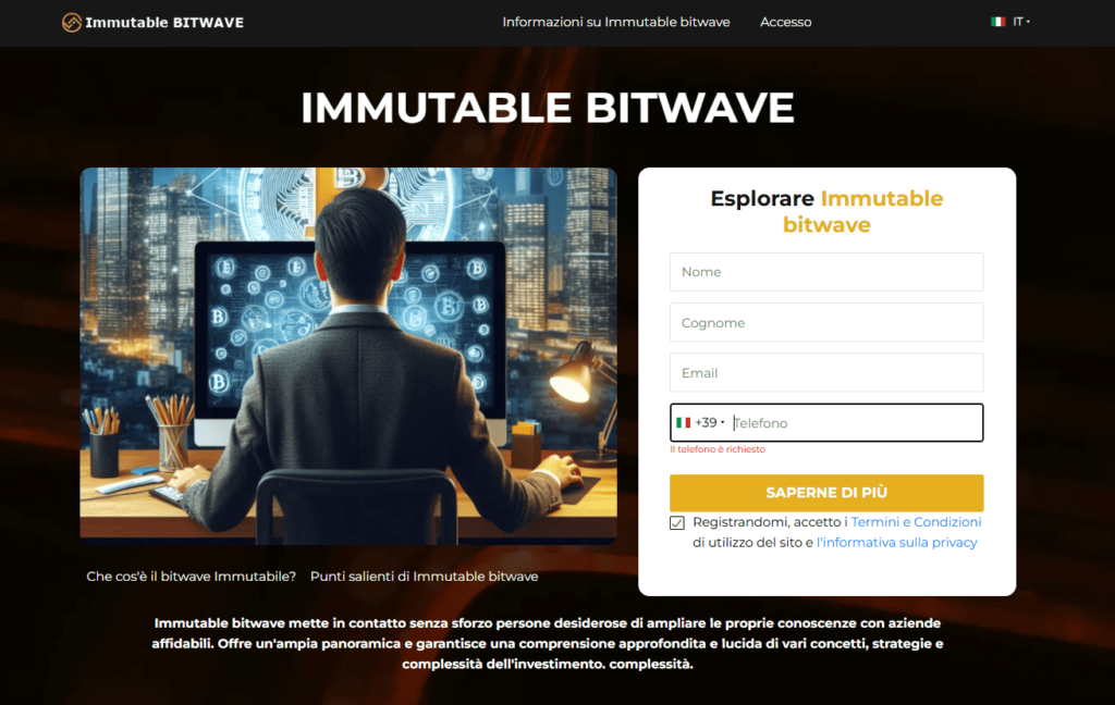 immutable bitwave iscrizione