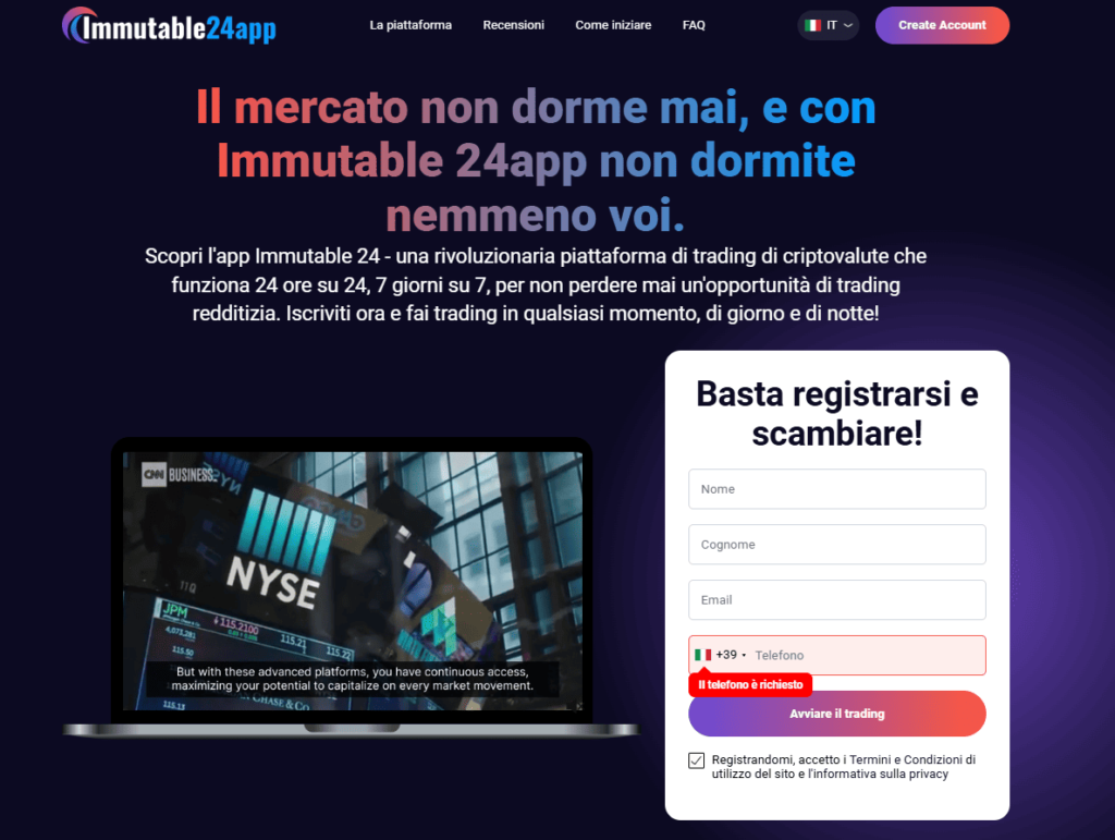 immutable 24app iscrizione