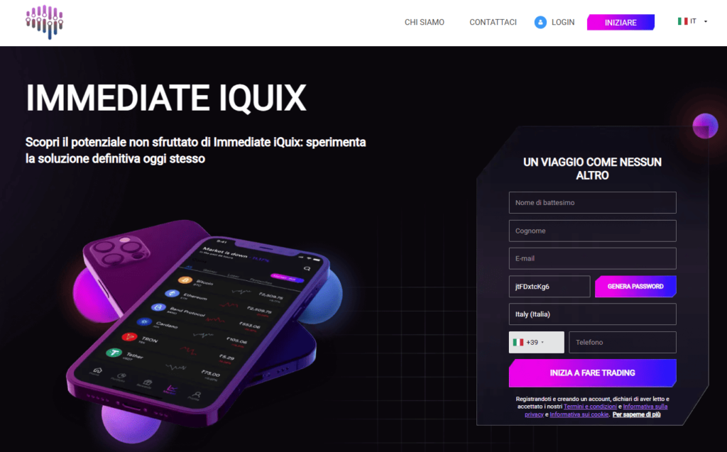 immediate iquix iscrizione