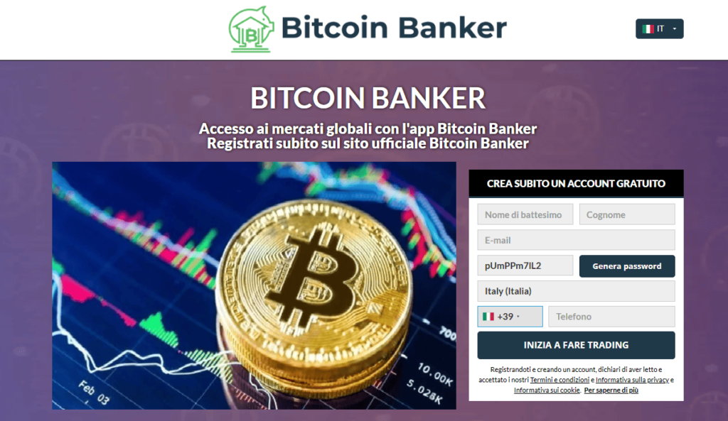 bitcoin banker iscrizione