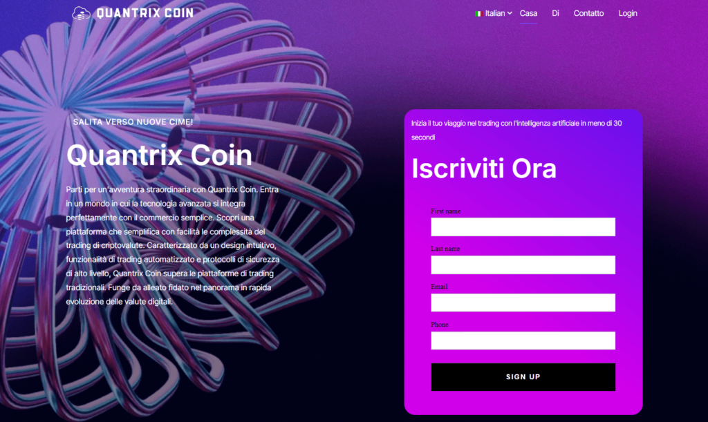 quantrix coin iscrizione