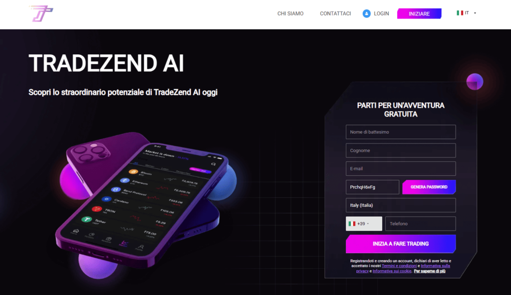 tradezend ai iscrizione