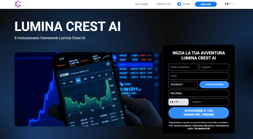 lumina crest ai iscrizione