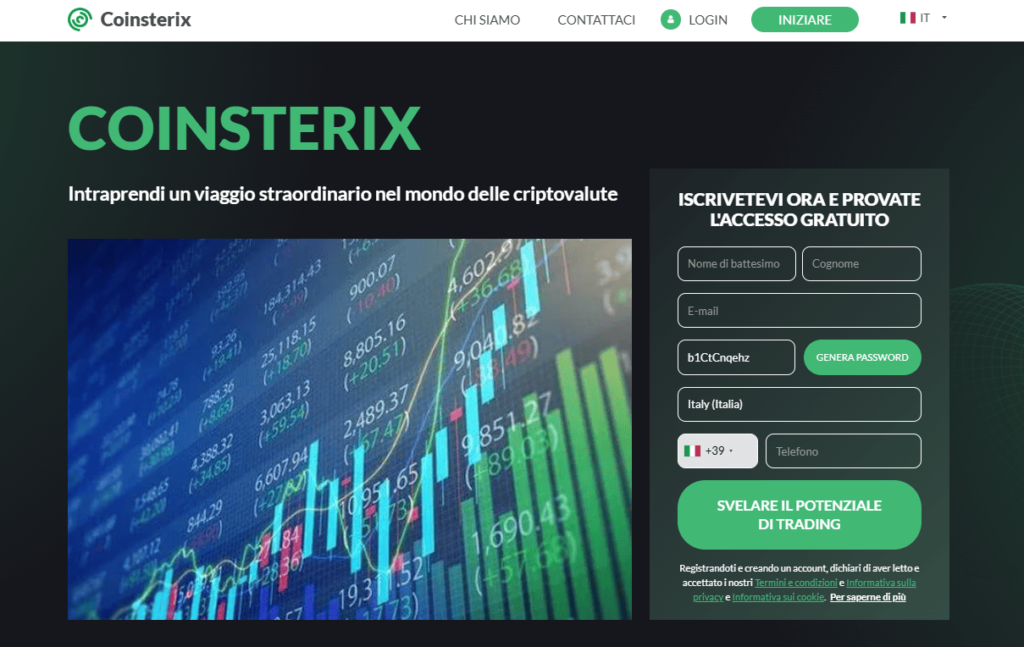 coinsterix iscrizione