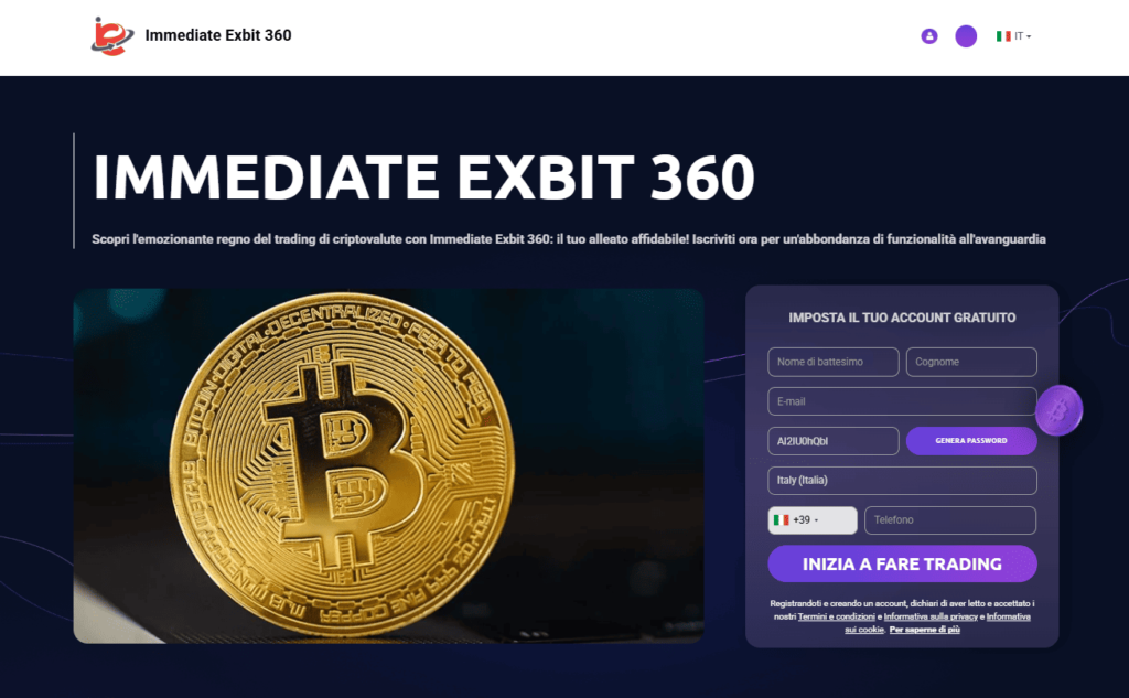 immediate exbit 360 iscrizione