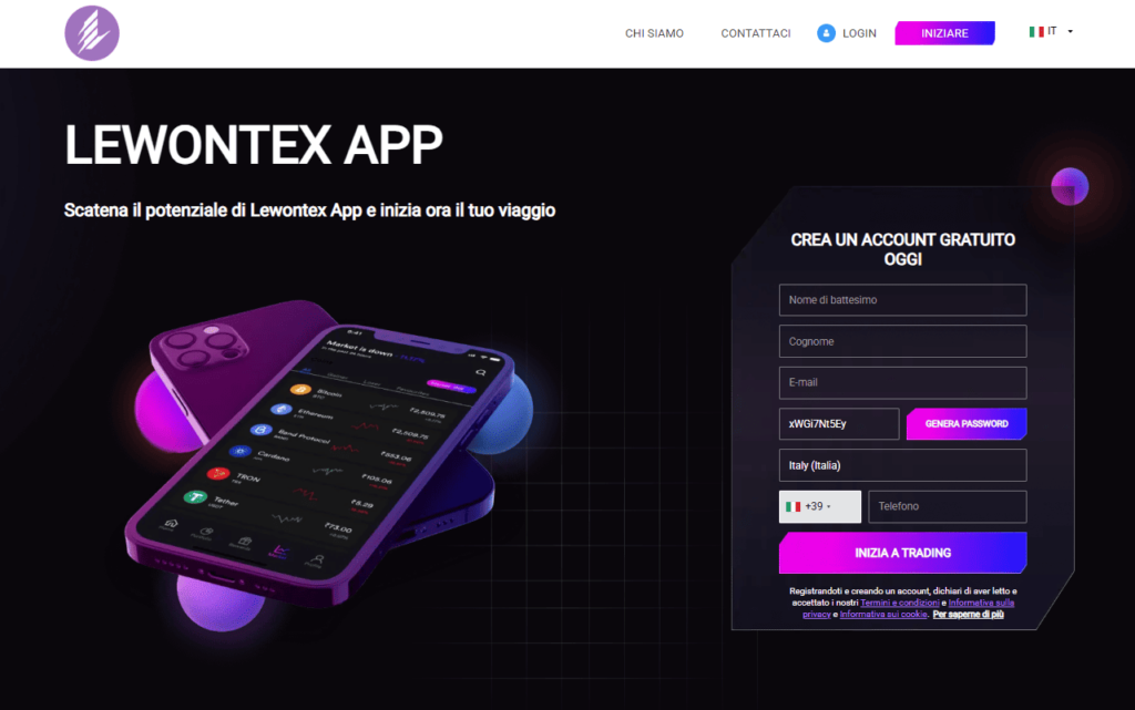 lewontex app iscrizione