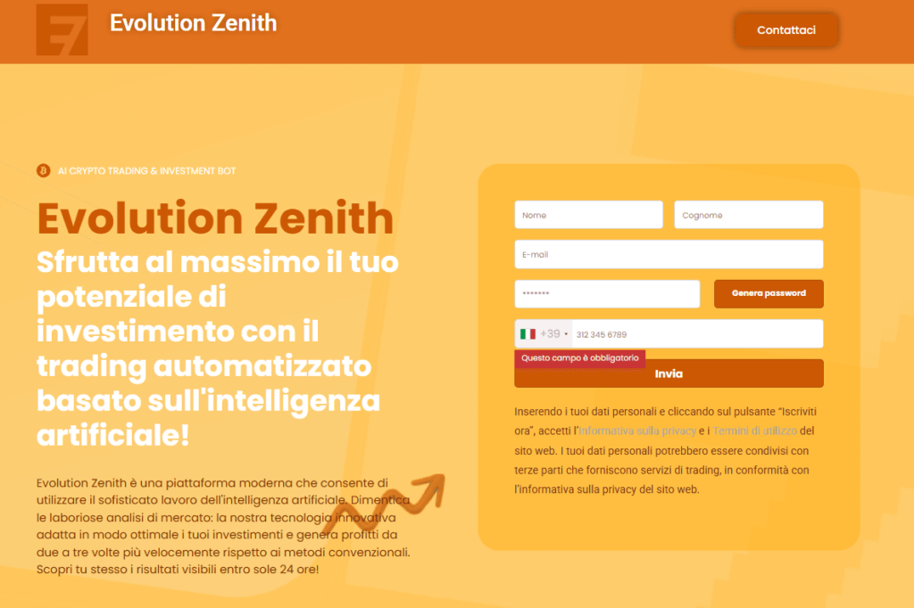 evolution zenith iscrizione