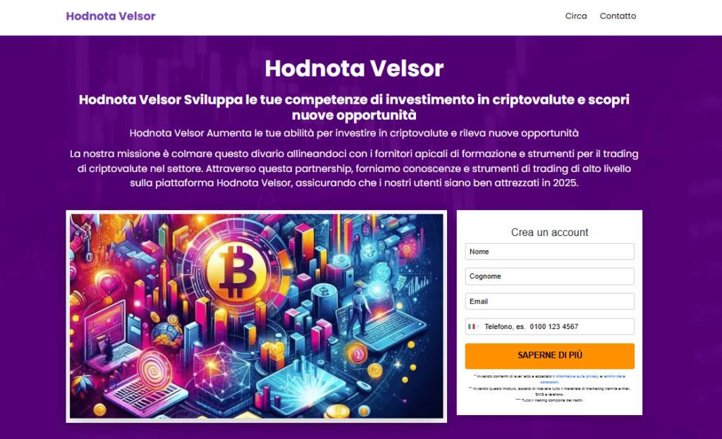 hodnota velsor iscrizione