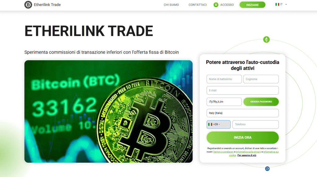 etherilink trade iscrizione