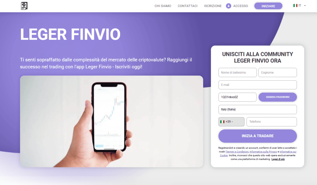 leger finvio iscrizione